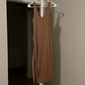 Tan midi dress